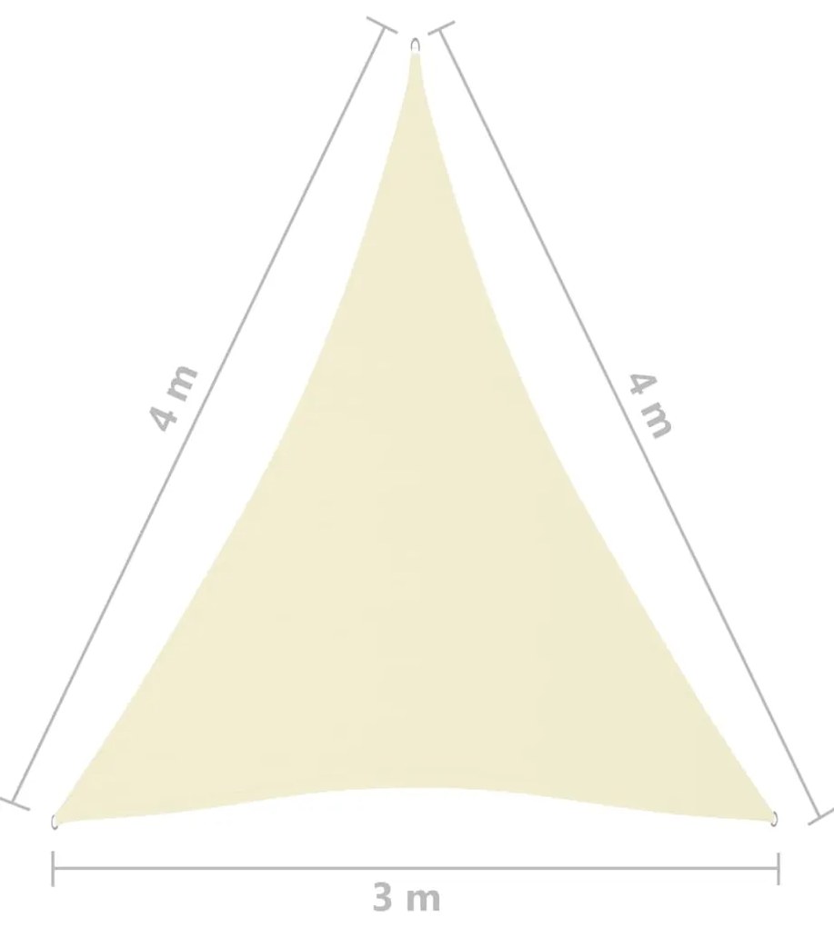 Πανί Σκίασης Τρίγωνο Κρεμ 3 x 4 x 4 μ. από Ύφασμα Oxford - Κρεμ