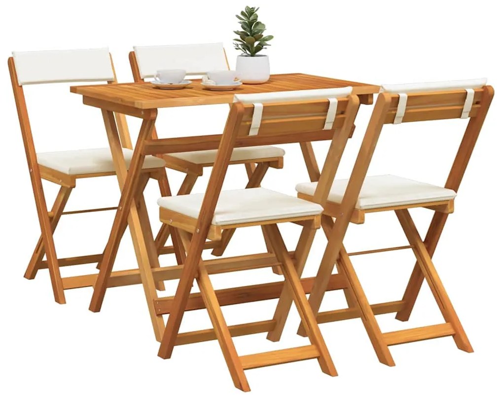 vidaXL Σετ μπιστρό 5 pcs Καφέ Μασίφ ξύλο ακακίας