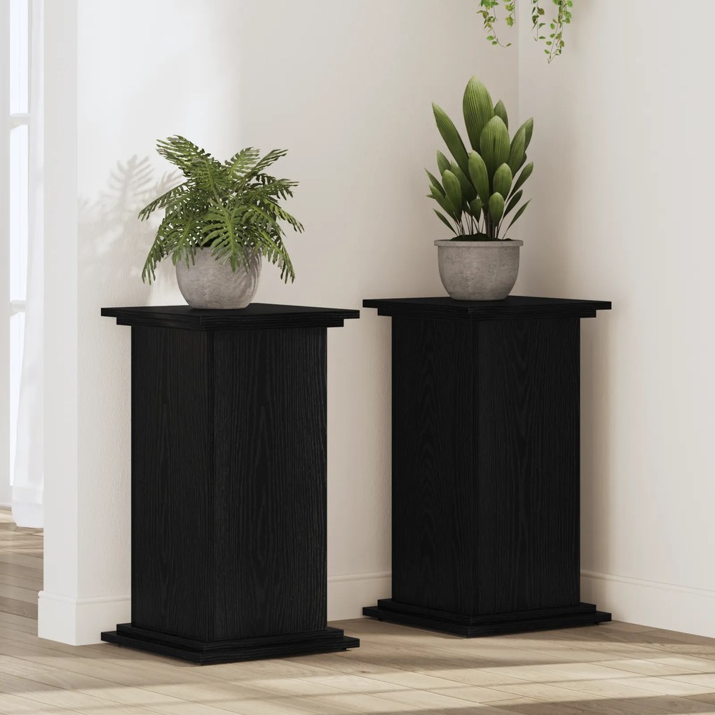 vidaXL Βάση Φυτών Μαύρης Δρυός 33x33x60 εκ. Φτιαγμένο από Ξύλο