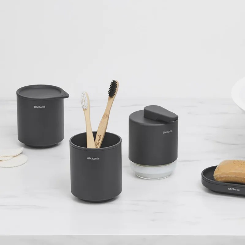 Brabantia MindSet υποδοχή οδοντόβουρτσας 1005684, Εύκολος καθαρισμός, Μεγάλο άνοιγμα, Ορυκτή επίστρωση, Σκούρο γκρι
