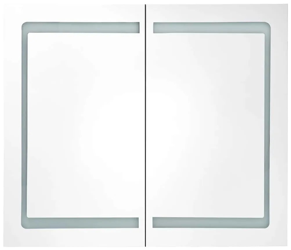 vidaXL Ντουλάπι Μπάνιου με Καθρέφτη και Φωτισμό LED 80 x 12,2 x 68 εκ.