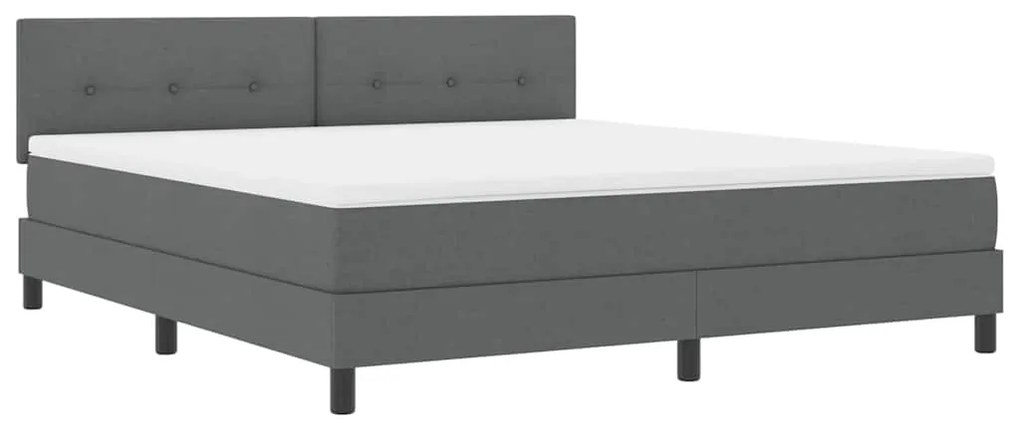 vidaXL Κρεβάτι box spring με στρώμα Σκούρο Γκρι 180 x 200 cm ύφασμα