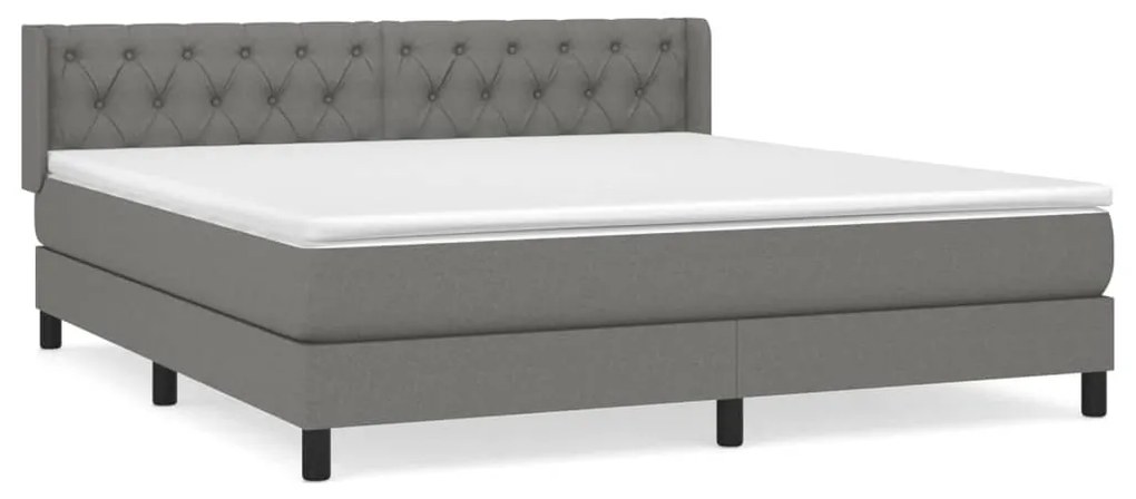 ΚΡΕΒΑΤΙ BOXSPRING ΜΕ ΣΤΡΩΜΑ ΣΚΟΥΡΟ ΓΚΡΙ 160X200 ΕΚ ΥΦΑΣΜΑΤΙΝΟ 3129962