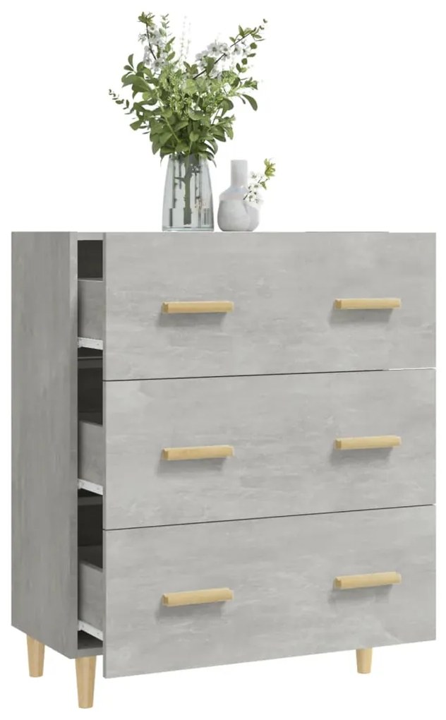 vidaXL Ντουλάπι Γκρι Σκυροδέματος 70 x 34 x 90εκ. Επεξεργασμένο Ξύλο