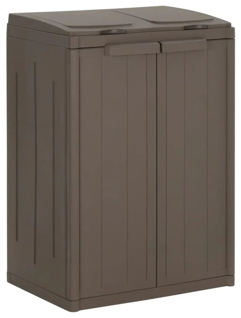vidaXL Κάδος Απορριμμάτων με 2 Πόρτες Καφέ 65 x 45 x 88 εκ. από PP