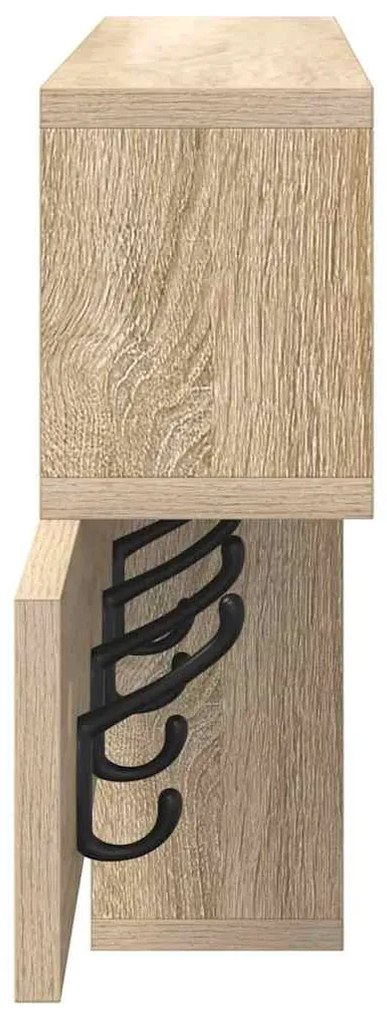 vidaXL Τοίχου Κρεμάστρα με ράφι Sonoma Δρυς 100 x 12 x 43.5 εκ
