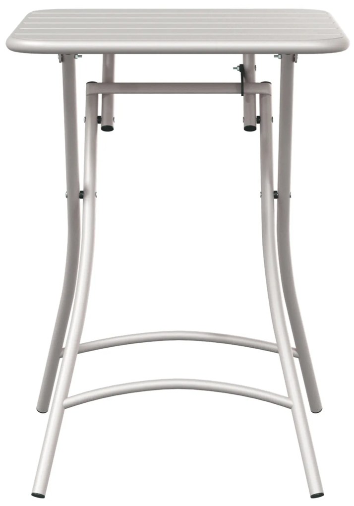 vidaXL Πτυσσόμενο Τραπέζι Κήπου Μπεζ 55x55x73 εκ. Χάλυβας