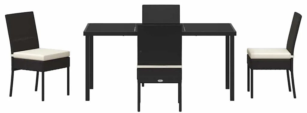 vidaXL Σέτ φαγητού για κήπο 5 pcs Μαύρο Χάλυβας με επίστρωση πούδρας