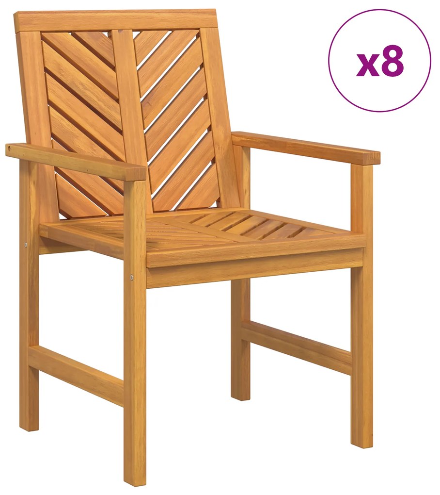 vidaXL Καρέκλες Κήπου 8 pcs Καφέ 59 x 62.5 x 89 εκ Μασίφ ξύλο ακακίας