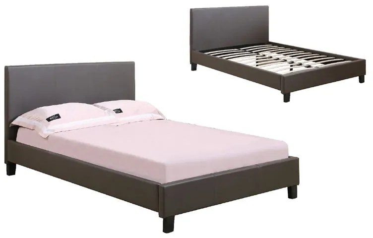 WOODWELL WILTON Κρεβάτι Μονό, για Στρώμα 90x190cm, Pu Σκούρο Καφέ 97x203x89cm Ε8060,21