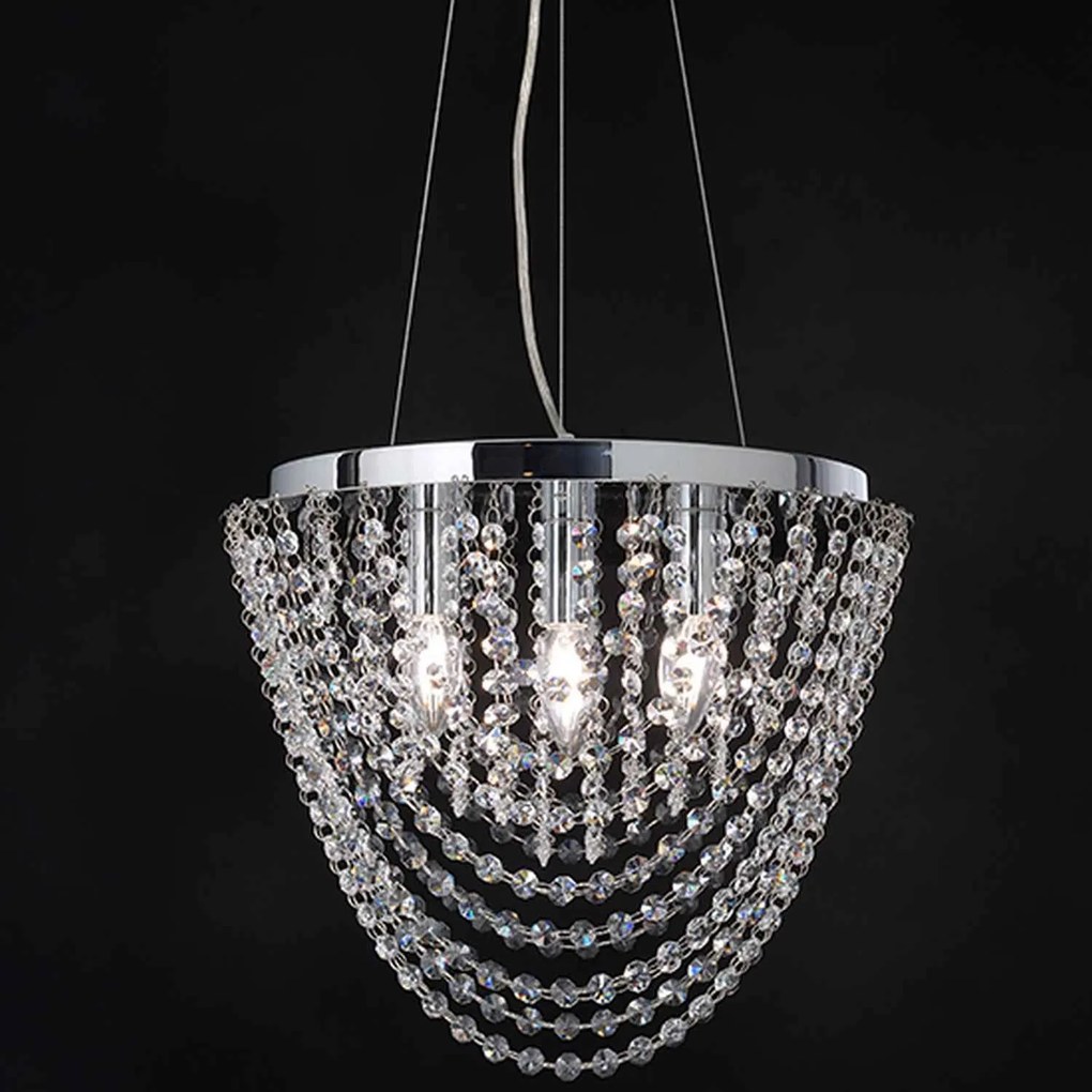 Φωτιστικό Οροφής MISSY404P Metal &amp; Crystal Clear Crystal, Metal