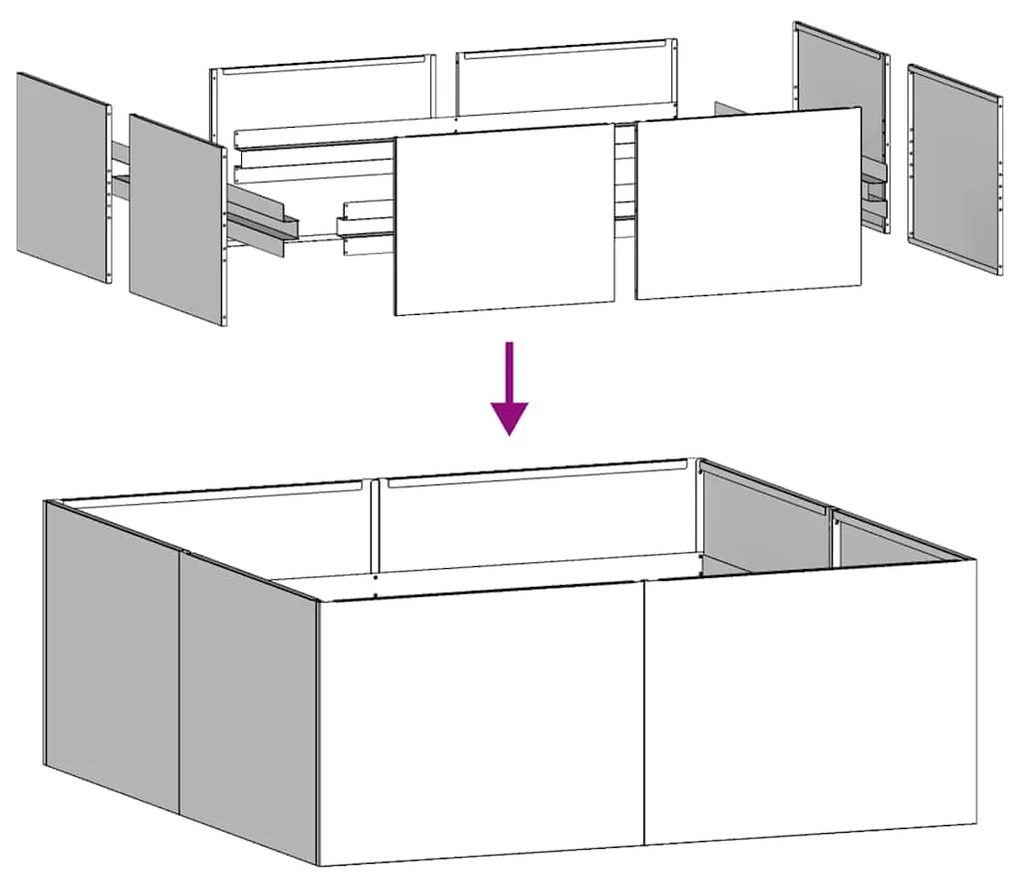 vidaXL Ζαρντινιέρα Λαδί 80x80x30 εκ. από Χάλυβα