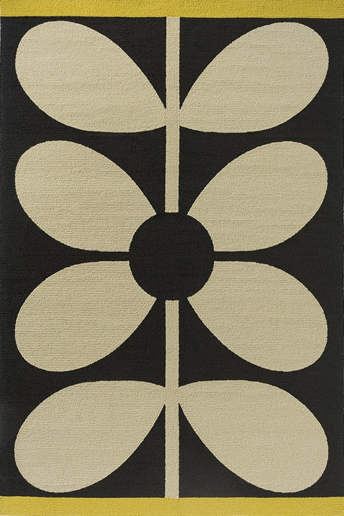 Χαλί Giant Sixties Stem 463705 Noir Black-White Orla Kiely 160X230cm