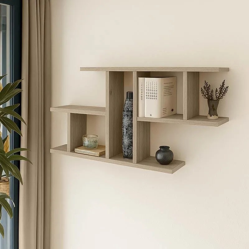 Ραφιέρα τοίχου Vertoura σε oak απόχρωση 116x18,5x60 εκ. 116x18.5x60 εκ.