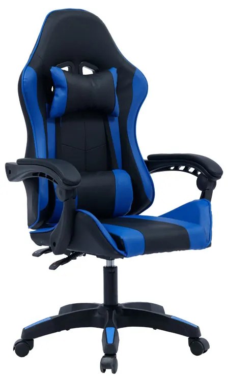 Intrahome Καρέκλα γραφείου gaming William Intrahome PU μαύρο-μπλε | SKU: INTRAPA-386111125