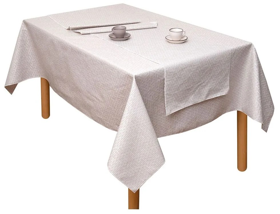 Τραπεζομάντηλο Αλέκιαστο Κορίνα Beige Viopros 140X180 Cotton-Polyester