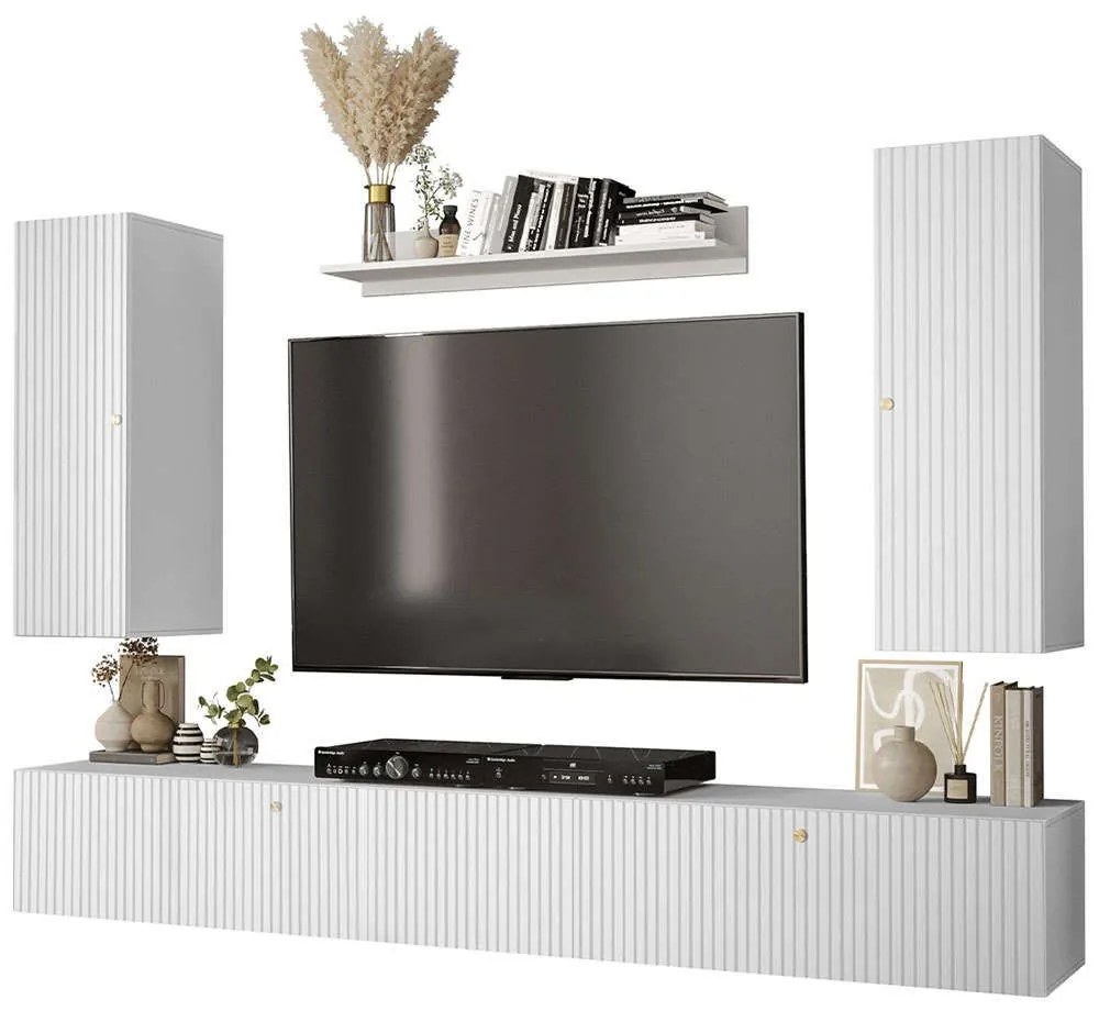 Σύνθεση Τηλεόρασης Waldi Riflo Slim II 162578039 205x40x100cm White-Gold