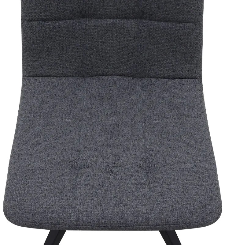 Καρέκλα τραπεζαρίας Bianca Megapap γκρι ύφασμα - μεταλλικό μαύρο πόδι 43x56x84εκ.