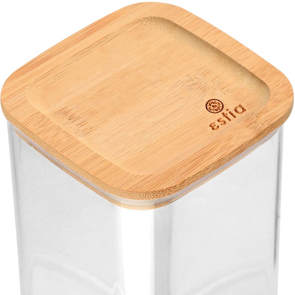 ESTIA ΔΟΧΕΙΟ ΑΠΟΘΗΚΕΥΣΗΣ ΠΛΑΣΤΙΚΟ 1200ml ΜΕ ΚΑΠΑΚΙ BAMBOO