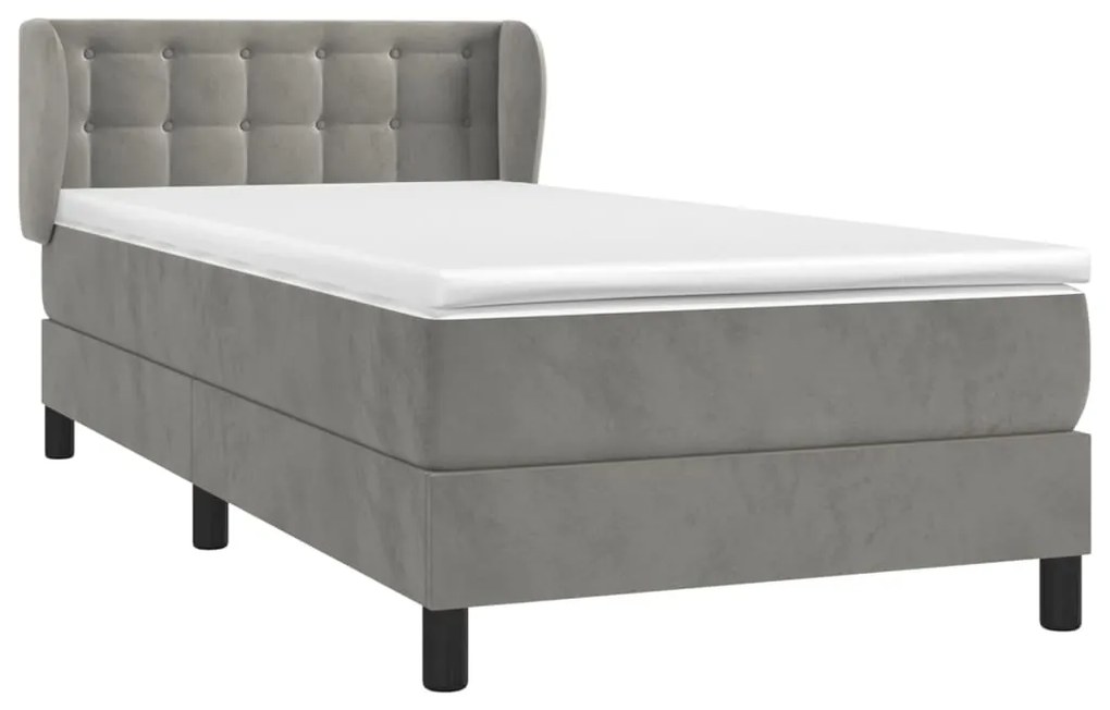 ΚΡΕΒΑΤΙ BOXSPRING ΜΕ ΣΤΡΩΜΑ ΑΝΟΙΧΤΟ ΓΚΡΙ 100X200 ΕΚ. ΒΕΛΟΥΔΙΝΟ 3127715