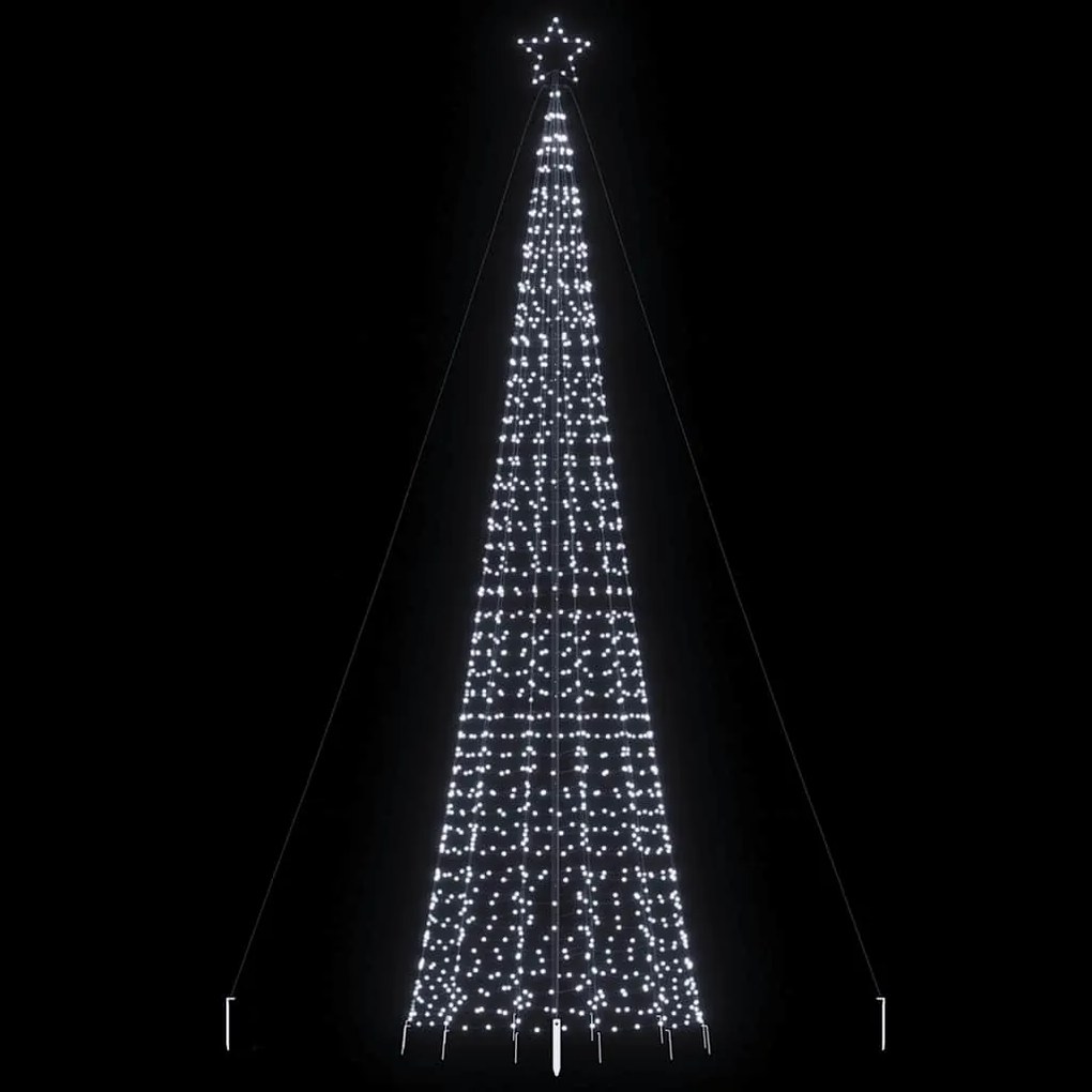 vidaXL Χριστουγεννιάτικο δέντρο LED με αιχμές 1534 LED Ψυχρό Λευκό