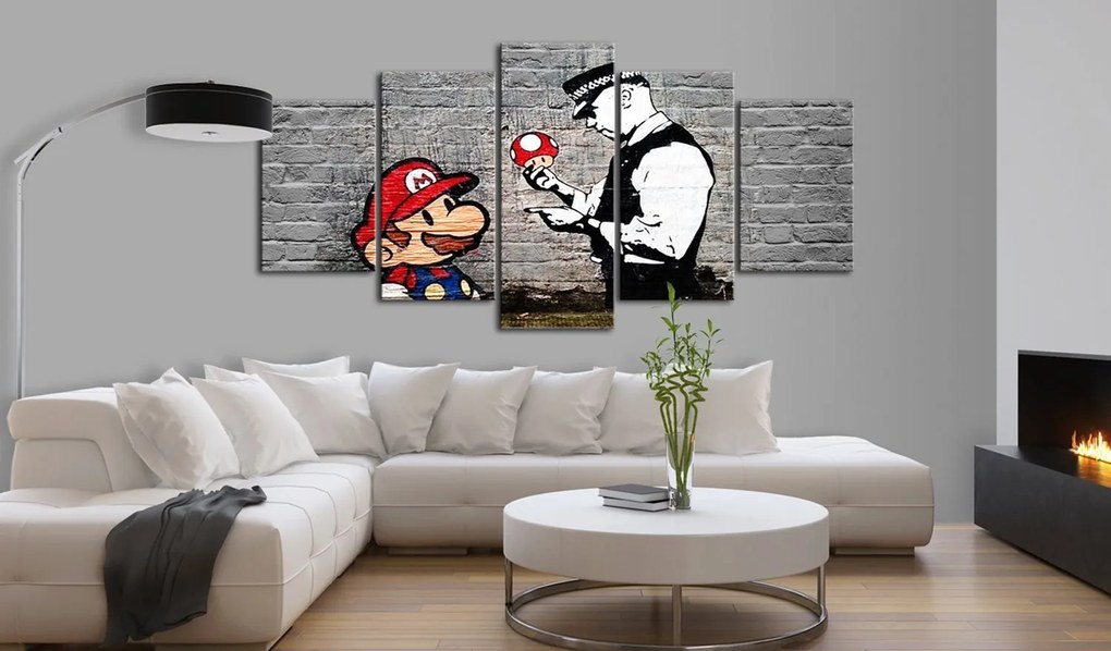 Πίνακας - Super Mario Mushroom Cop (Banksy) 200x100
