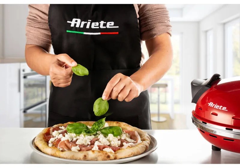 Ηλεκτρικός φούρνος πίτσας Ariete "Pizza in 4 minutes" 0909/10, 1200W, 32 cm, Μέχρι 400C, 5 επίπεδα, Πέτρινη πλάκα, Αντικολλητική επίστρωση, Κόκκινο