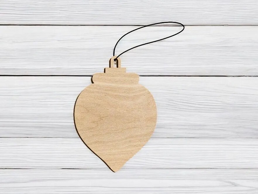 Intra απο ξύλο plywood 3mm-4mm πάχος – Χριστουγεννιάτικο στολίδι σε σχήμα λαμπτήρα 10x10 cm INTRAVECTRY-MY553392