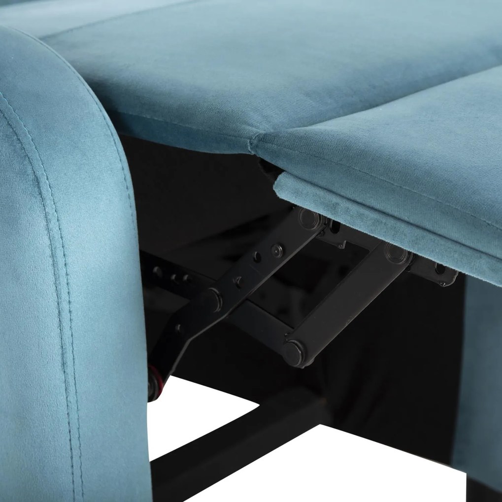 Πολυθρόνα HIBER RELAX C9782.06 Πετρόλ Βελούδο 67,5x90x104Υ εκ. 67.5x90x104 εκ.