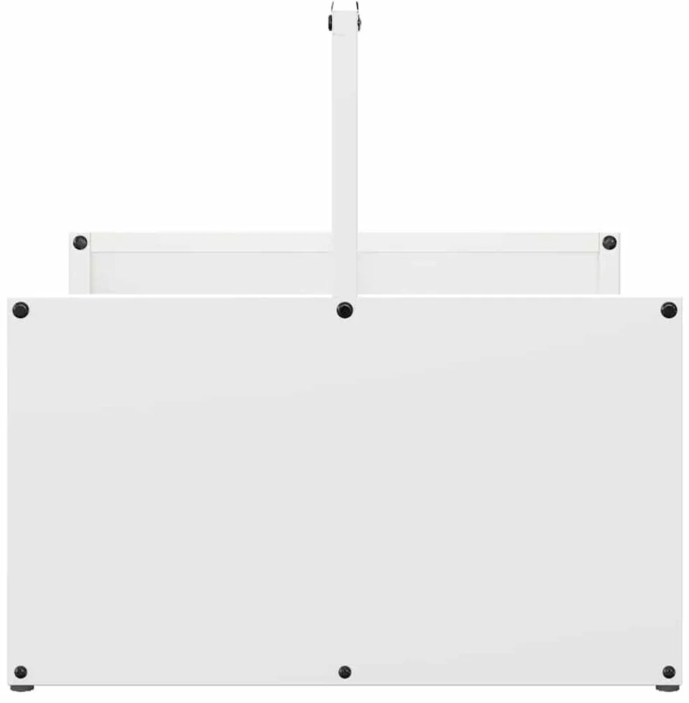 vidaXL Ράφι Καυσόξυλων Λευκό 40x40x40 εκ. Χάλυβας ψυχρής έλασης