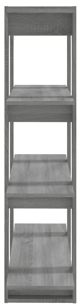 vidaXL Βιβλιοθήκη/Διαχωριστικό Χώρου Γκρι Sonoma 100 x 30 x 123,5 εκ.