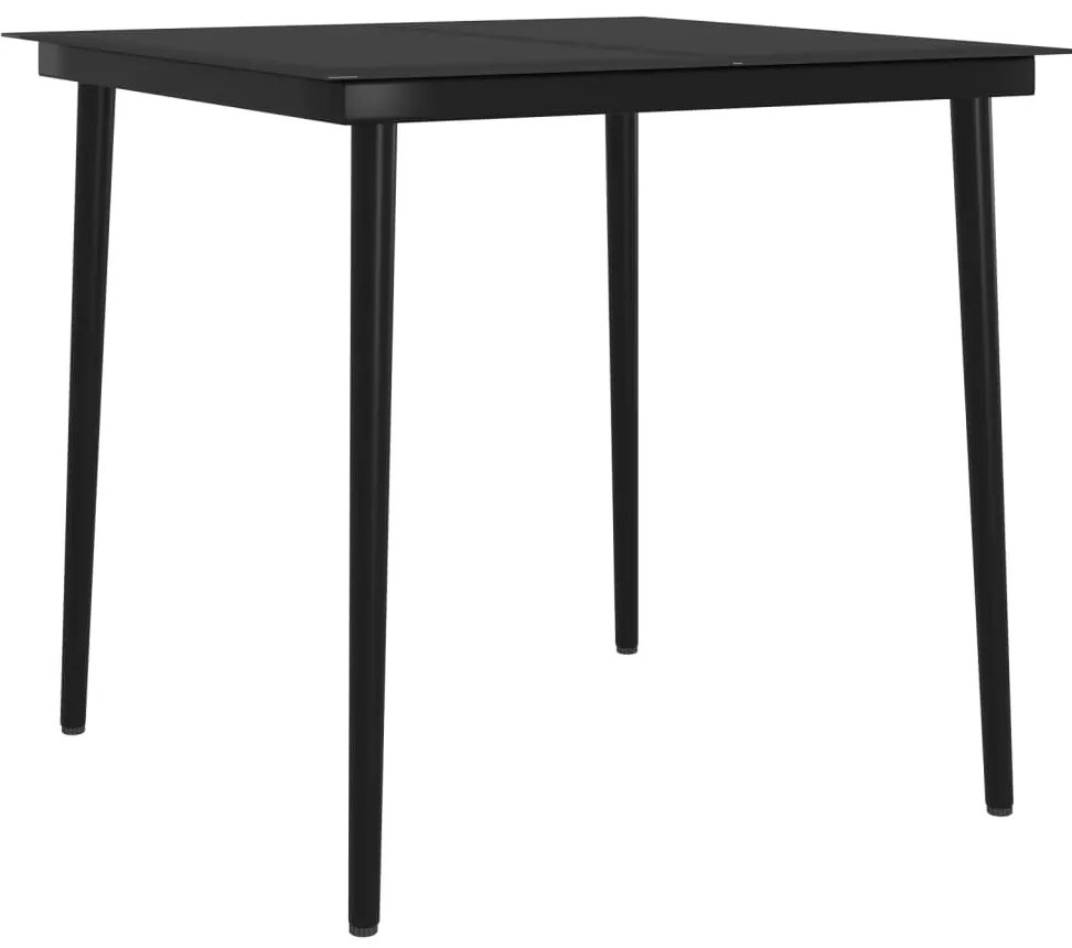 vidaXL Σετ Τραπεζαρίας Κήπου 5 Τεμαχίων Μπεζ και Μαύρο με Μαξιλάρια