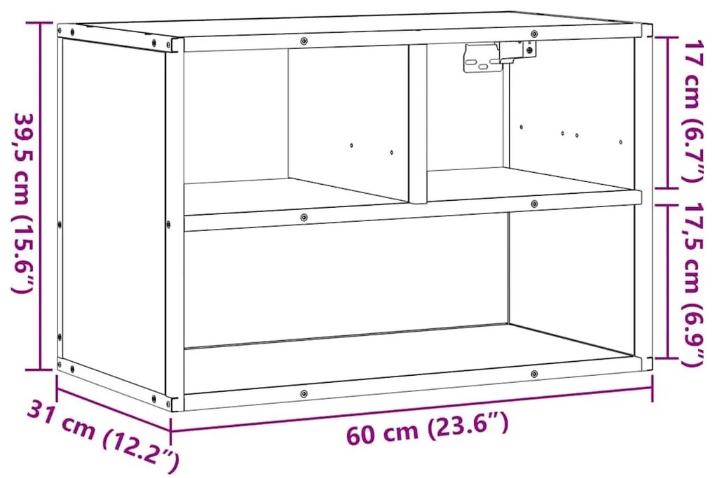 Έπιπλο Τηλεόρασης Καφέ Δρυς 60x31x39,5 εκ. Επεξεργασμένο Ξύλο - Καφέ