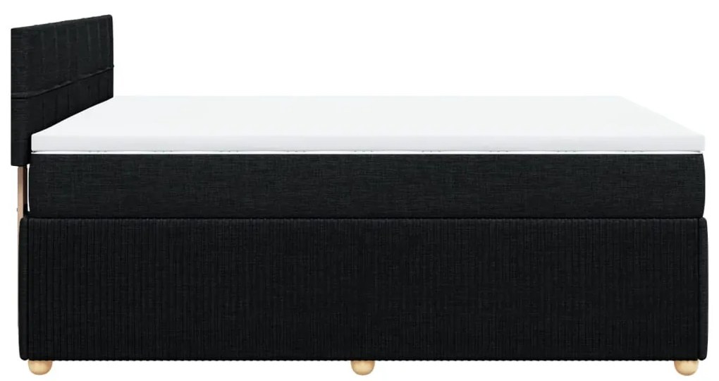 vidaXL Κρεβάτι Boxspring με Στρώμα Μαύρο 140x200 εκ. Υφασμάτινο