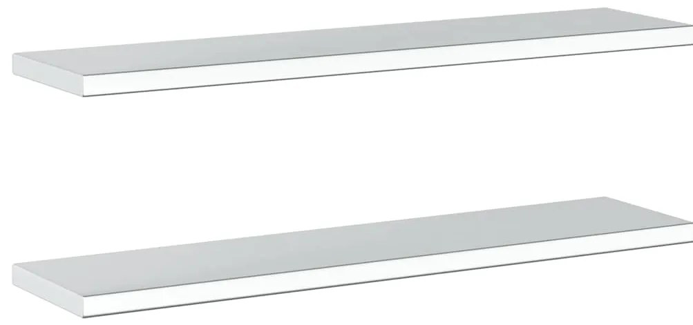 vidaXL Ράφια Τοίχου 2 τεμ. Ασημί 100x23,5x3 εκ. Ανοξείδωτο Ατσάλι