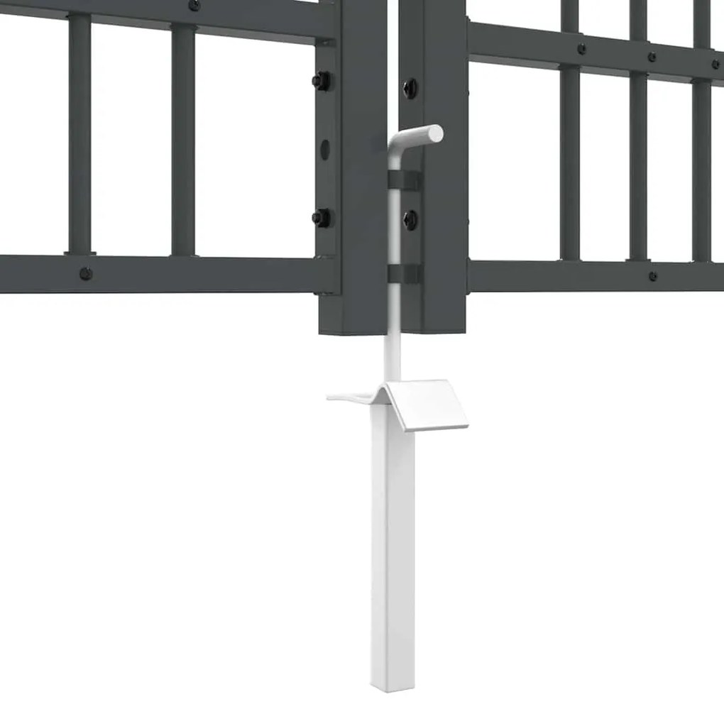 vidaXL Πύλη Φράχτη με Στρογγυλή Κορυφή Γκρι 305 x 100 εκ. Ατσάλι