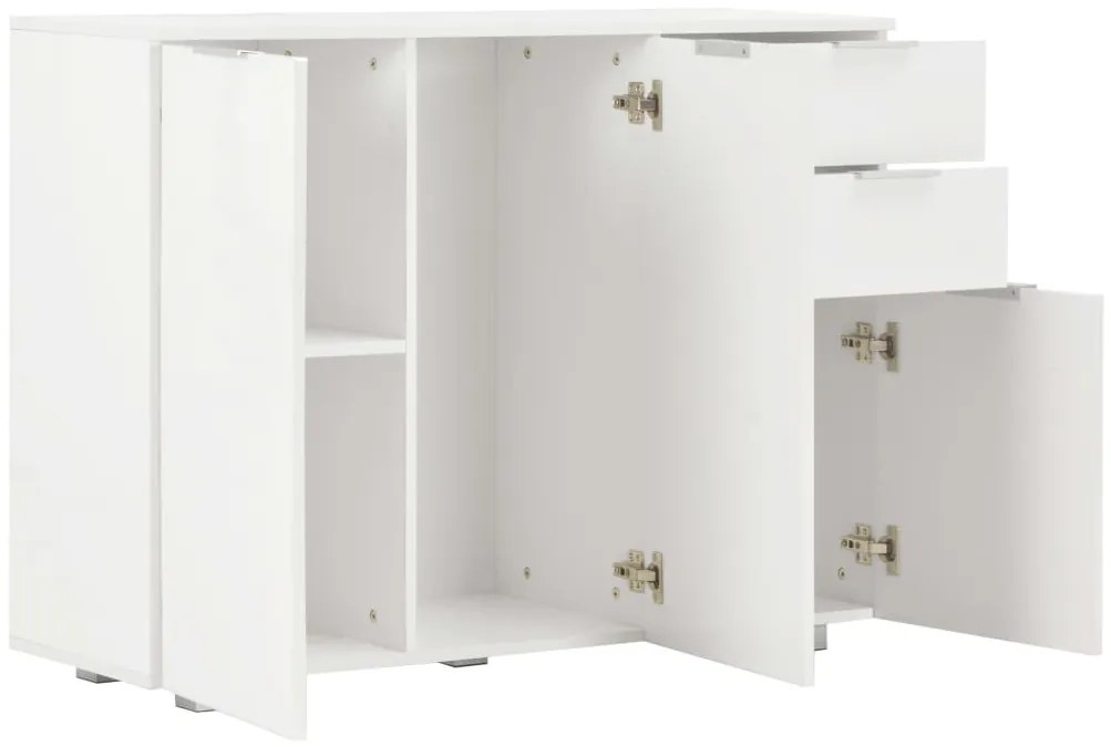 vidaXL Μπουφές Γυαλιστερός Λευκός 107x35x80,5 εκ.