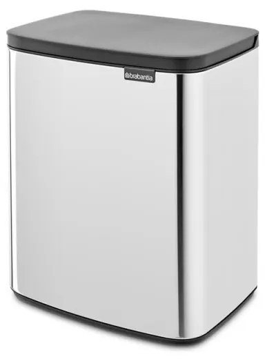 Κάδος απορριμμάτων Brabantia Bo Small 12L, Αθόρυβο και ομαλό άνοιγμα, Αντιολισθητική βάση, Inox
