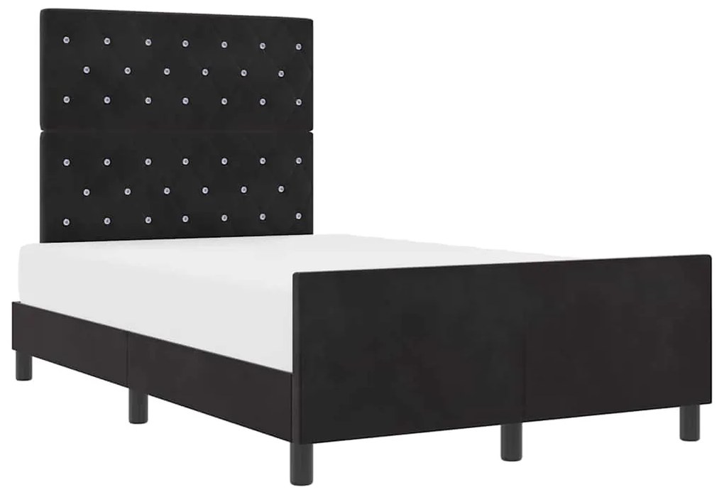 vidaXL Σκελετός Κρεβατιού με κεφαλάρι Μαύρο 120 x 200 cm Βελούδο