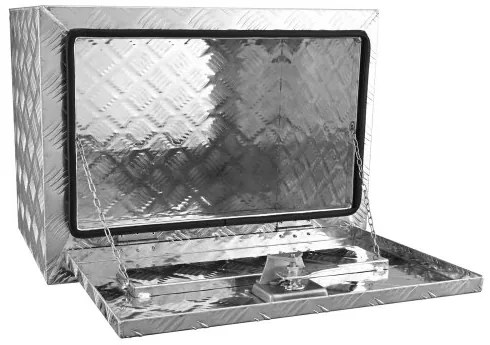 VEVOR Underbody Truck Box, 24&quot;×14&quot;×16&quot; Pickup Storage Box, Heavy Duty Aluminum Diamond Plate Tool Box with Lock and Keys, Waterproof Trailer Storage Box with T-Handle Latch for Truck, Van, Trailer