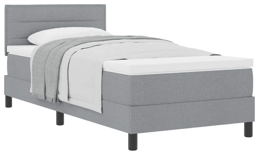 vidaXL Κρεβάτι με Στρώμα Ανοιχτό Γκρι 80x200 εκ. Ύφασμα