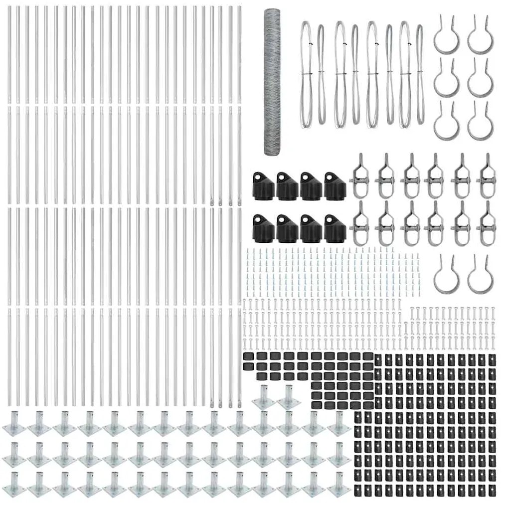 vidaXL Στύλος Περιφράξεων Ασημί 100 x 1,2 μ (50 mm πλέγμα) Ατσάλι