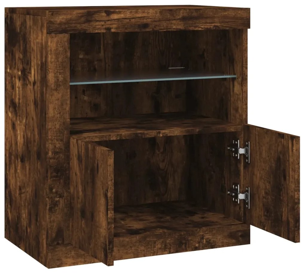 vidaXL Ντουλάπι με LED Καπνιστή Δρυς 60,5 x 37 x 67 εκ.