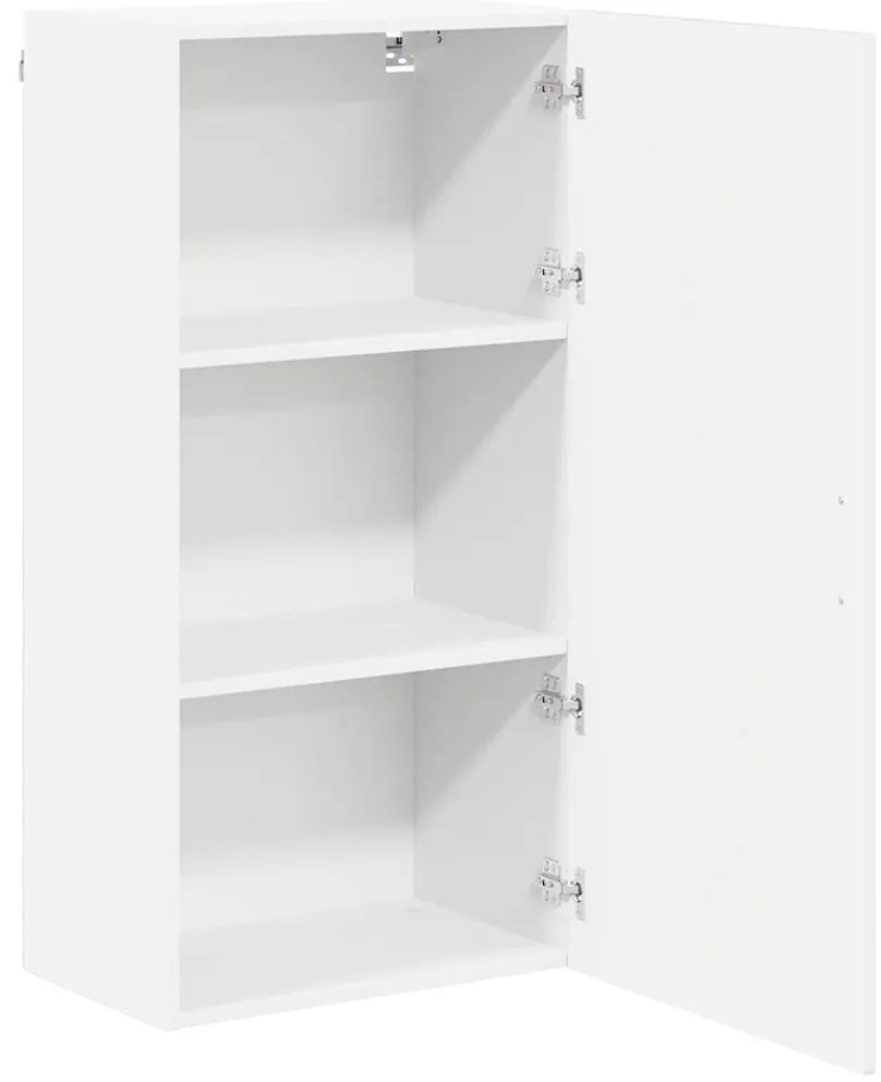 vidaXL Κρεμαστό ντουλάπι κουζίνας με ράφι Υψηλής γυαλάδας λευκό