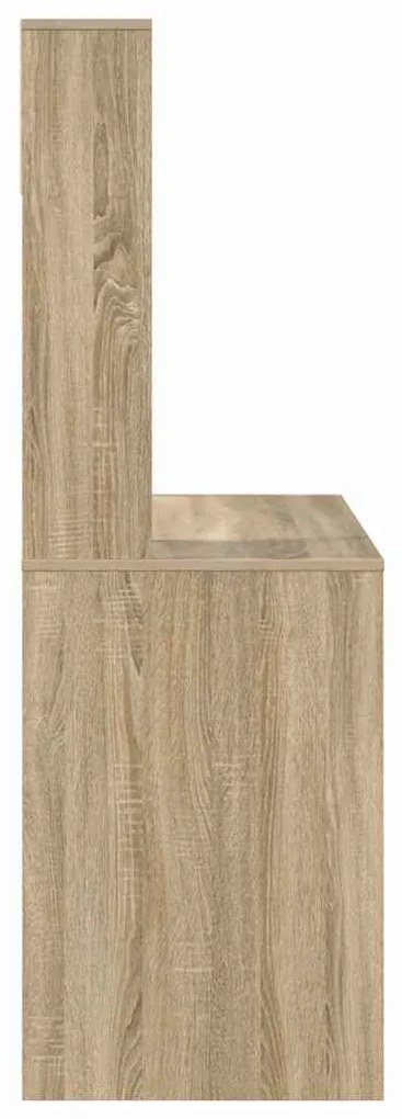 vidaXL Γραφείο με ράφι Sonoma Δρυς 91 x 50 x 149 εκ Επεξεργασμένο ξύλο