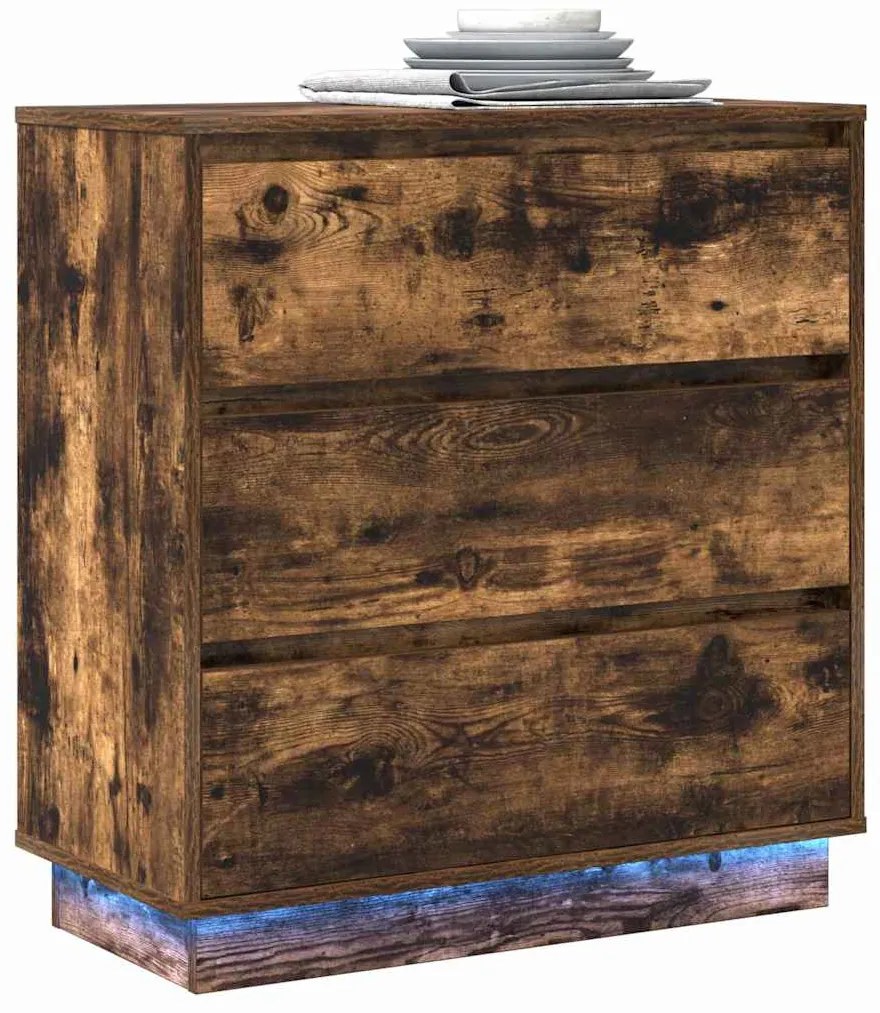 vidaXL Κομοδίνο με Καπνιστή δρυς 71 x 34.5 x 75 εκ. Επεξεργασμένο ξύλο