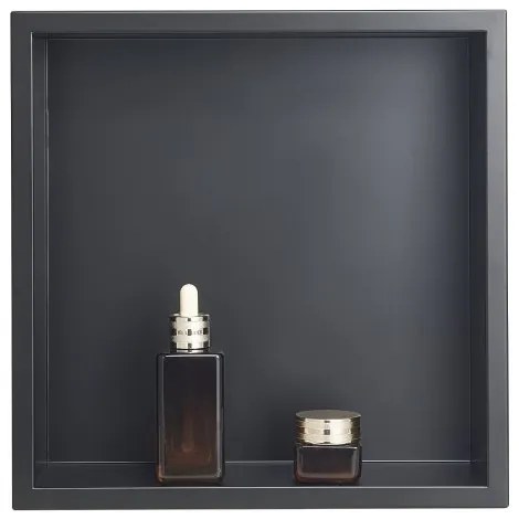VEVOR Shower Niche 33.0 x 33.0 x 10.2 cm Recessed Wall Shelf Stainless Steel Black