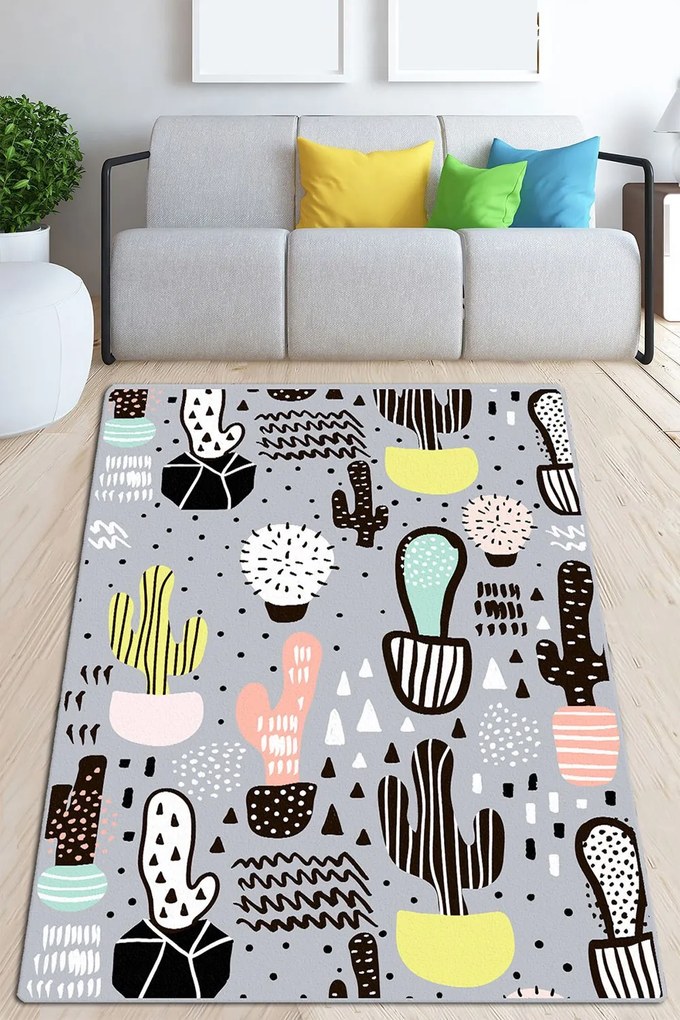 Χαλί Vector Cactus Djt 286CHL6417 Grey-Multi Conceptum Hypnose 120X180cm