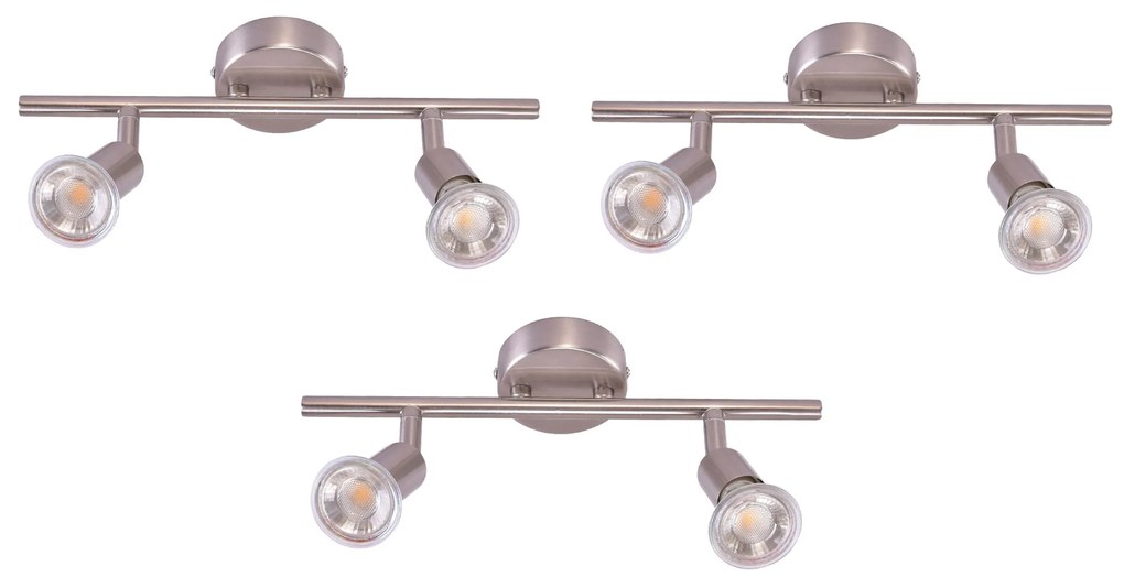 SE 140-C2 (x3) Saba Packet Nickel mat adjustable spotlight+
