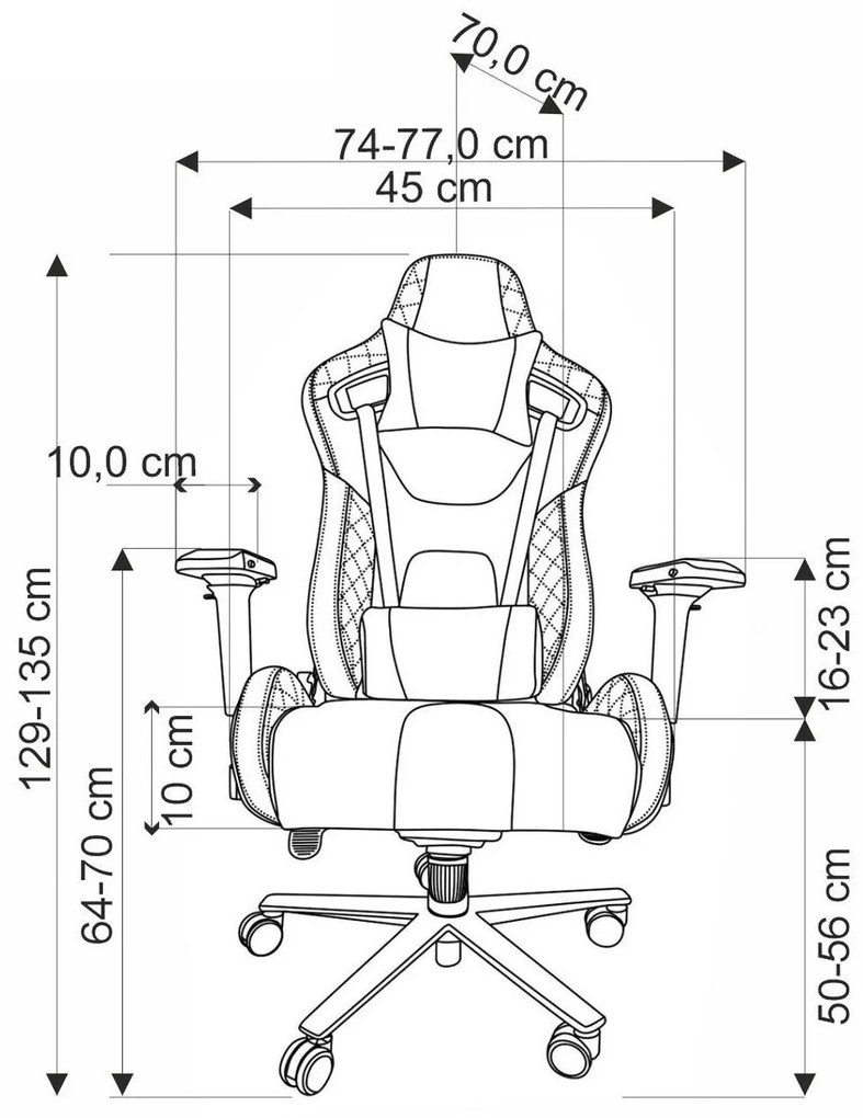 Καρέκλα gaming Houston 1620, Μαύρο, 129x77x70cm, 30 kg, Με μπράτσα, Με ρόδες, Μηχανισμός καρέκλας: Μηχανισμός multiblock | Epipla1.gr